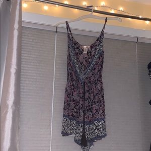 Paisley navy blue romper (XS)